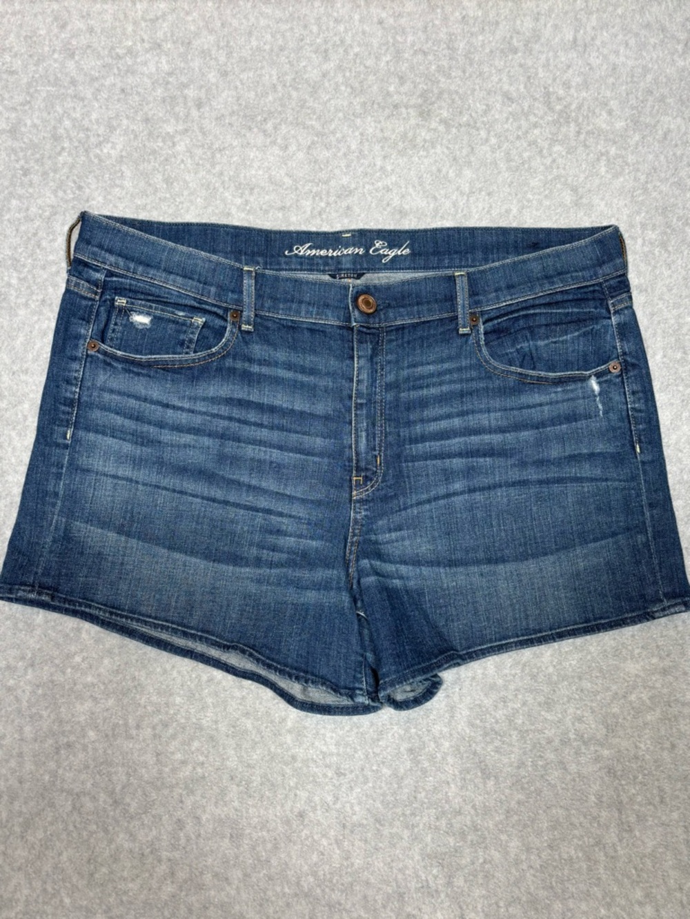 American Eagle Outfitters Stretch Denim Jean Shorts-Blue-Women Size 18